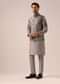Grey Kurta And Jacket Set with Floral Hand Work And Beads
