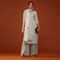 Grey Kurti Palazzo Set In Chanderi Silk With Gotta Work