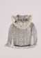 Grey Mirror Work Silk Potli With Tassels And Pearl Handle