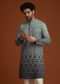 Grey Ombre Embroidered Kurta Pant Set