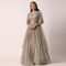 Grey Organza Embroidered Lehenga Set