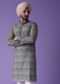 Grey Printed Cotton Silk Kurta Set