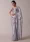 Grey Printed Festive Saree With Embroidery In Satin Organza
