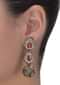 Gunmetal Grey Danglers With Magenta Drop Stone With Crystals Online - Kalki Fashion