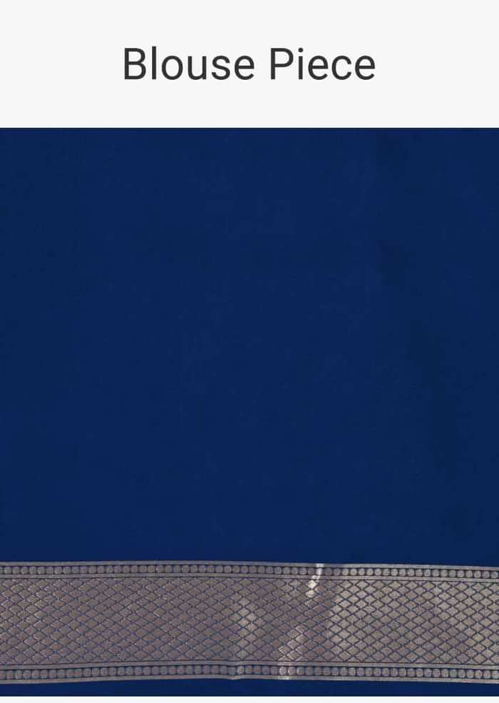 Half and half banarasi silk saree in gold and Persian blue shade only on Kalki