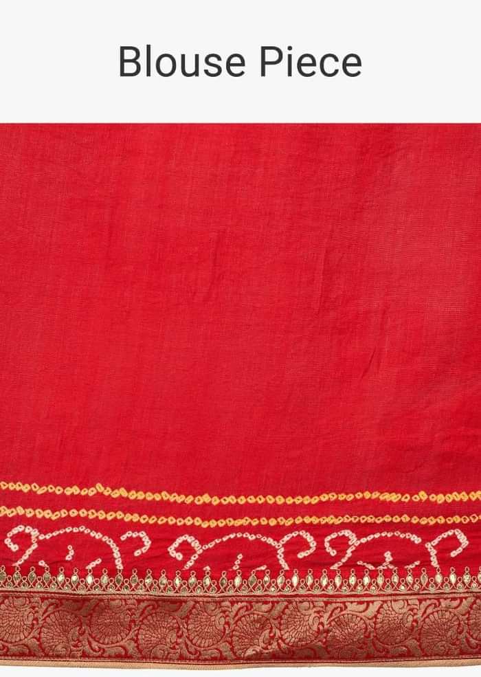 Half and half saree with crushed bandhani pallo only on kalki