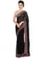 Haute Black Saree Embellished In Kundan Work Online - Kalki Fashion