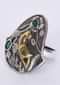 heavy metal coated oxidized ring in floral and peacock motif only on Kalki