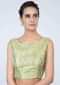 High neck apple green brocade blouse only on Kalki