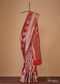 Fiery Red Zari Banarasi Saree In Katan Silk With Single Zari Work And Unstitched Blouse
