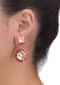 Hot Pink Mina Work And Kundan Earrings In Geometric Shape Online - Kalki Fashion