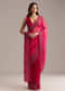 Hot Pink Organza Saree With Stone And Cutdana Embroidery