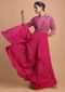 Hot Pink Jumpsuit With Georgette Layers On The Bottom And A Raw Silk Bodice Online - Kalki Fashion