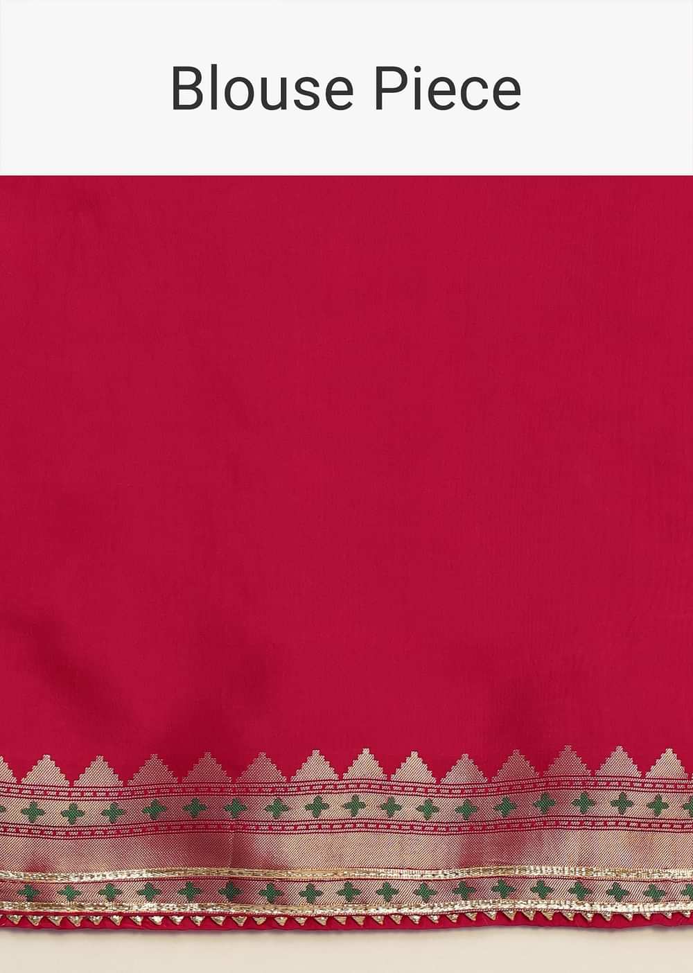 Hot Pink Woven Bandhani Silk Saree With Paithani Border Pallu And Unstitched Blouse
