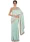Ice blue saree in satin crepe in sequin butti and border only on Kalki