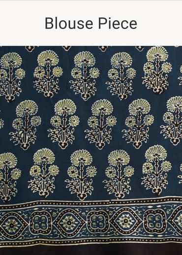 Indigo Satin Modal Handblock Printed Ajrakh Saree