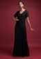 Ink Black Fish Cut Gown In Net With Embellished Floral Pattern Online - Kalki Fashion