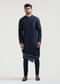Ink Blue Geometric Panelled Kurta Set By Paarsh Atelier