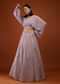 Lavender Purple Georgette Lehenga Set With Mirror Embroidery