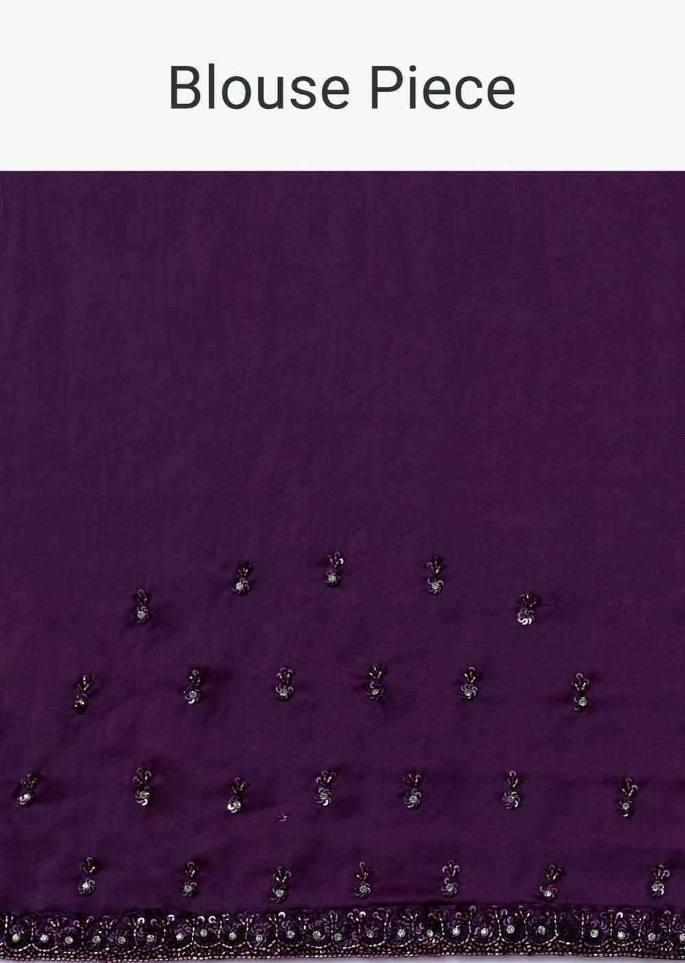 Wine Purple Sequins Saree With An Embellished Border