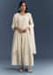 Ivory Chanderi Anarkali Suit With Thread And Sequins Embroidery
