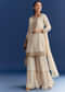 Ivory Crepe Kurta Set With Zardosi And Sequins Dupatta