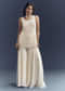 Ivory Georgette Palazzo Suit With Heavy Hand Embroidery