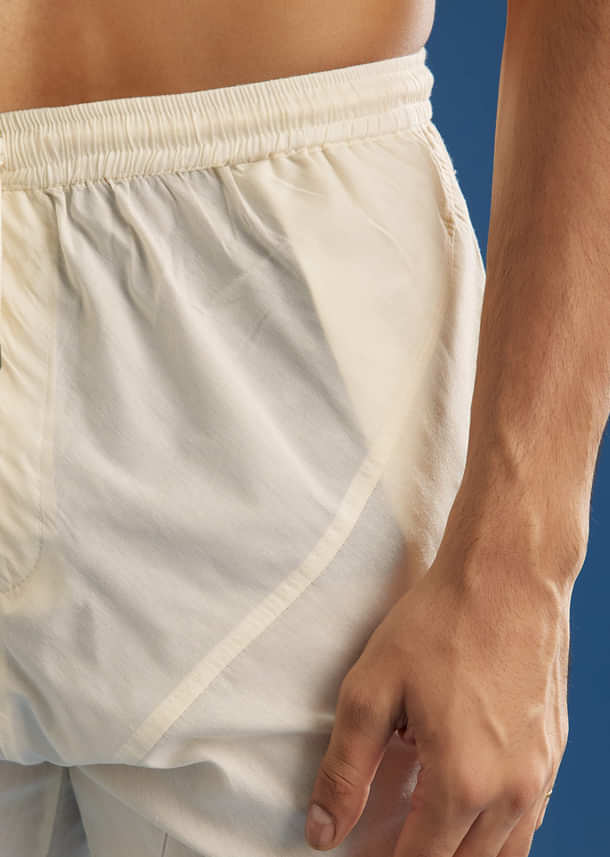 Ivory Silk Groom Sherwani Set With Dori And Zardosi Embroidery