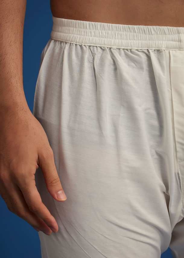 Ivory Silk Sherwani With Resham Zari And Zardosi Work