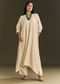 Ivory White Kurta Pant Set With Green Beaded Neckpiece