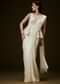 Ivory Embroidered Peplum Top With Saree