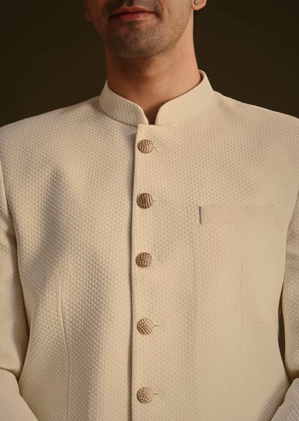 Ivory Jodhpuri Suit With Tailored Trousers