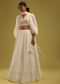 Ivory White Abala Embroidered Lehenga And Blouse Set In Georgette