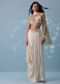 Ivory White Embroidered Drape Skirt And Bustier Top In Milano Satin