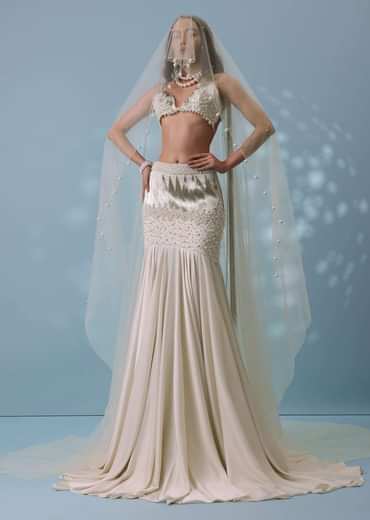 Ivory White Embroidered Trail Lehenga Set In Milano Satin With Tassel Blouse