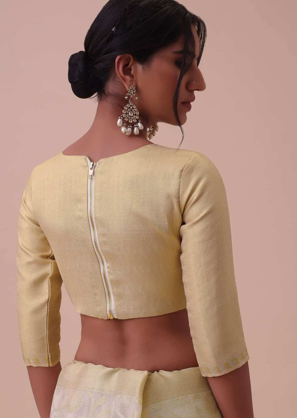 Ivory White Kora Cotton Silk Saree With Meenakari Butti All over
