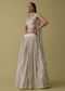 Ivory White Lehenga Suit Set In Georgette With Mirror And Thread Work