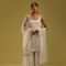 Ivory White Lucknowi Embroidered Kurti And Sharara Set