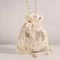 Ivory White Raw Silk Potli Bag With Motif Detailing