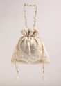 Ivory White Raw Silk Potli Bag With Motif Detailing