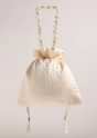 Ivory White Raw Silk Potli Bag With Motif Detailing