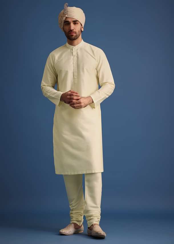Ivory Zari Embroidered Sherwani Suit