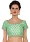 Sea Green  Blouse With Embroidery And Side Zip