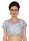 Mint Blue Blouse In Raw Silk With Sequins Embroidery And Side Zip Online - Kalki Fashion