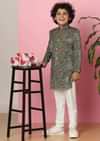 Kalki Airforce Blue Boys Embroidered Sherwani Set