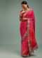 Gradient Red & Pink Leheriya Saree In Georgette With Jaipuri Gotta Work Border And Tassel Pallu