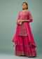 Fuschia Pink Sharara Suit In Georgette With Embroidery