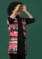 Kalki Black Printed Kurta Jacket Set In Silk For Boys