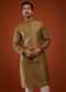 Coffee Brown Bandi Jacket Set With Embroidery