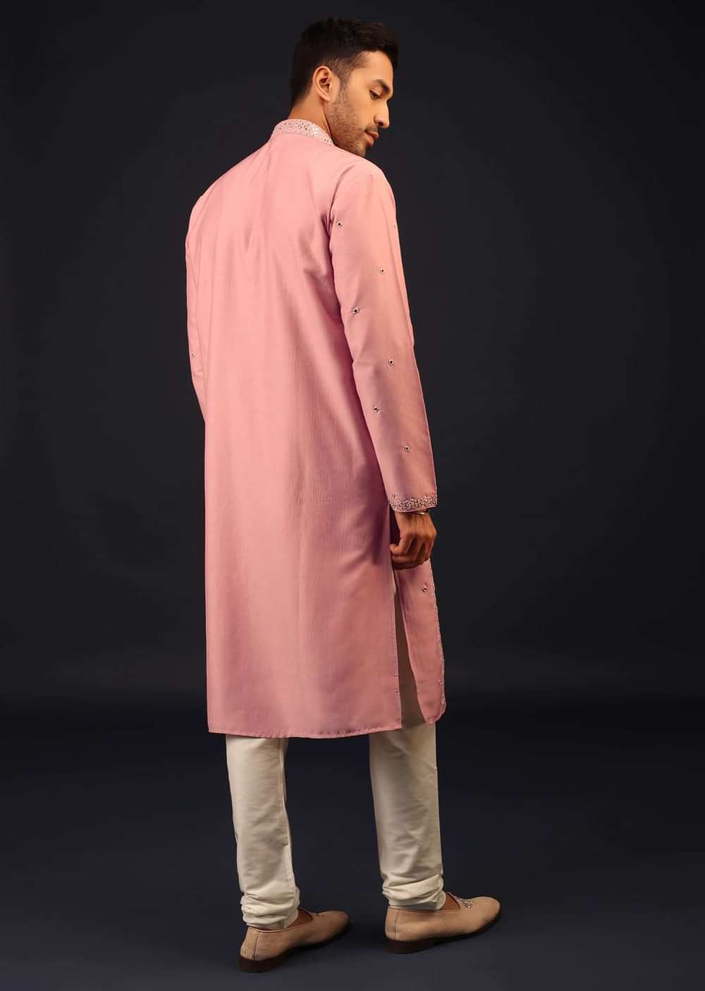 Blush Pink Mirror Embroidered Kurta Set